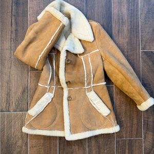 Source Unknown Camel Leather Jacket with Ivory Details